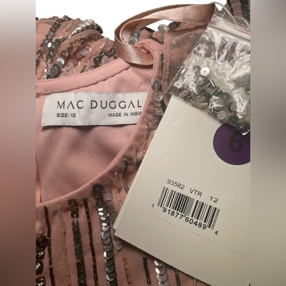 Mac Duggal 93582 Pink Sequin Embellished Gown Size 12 | Formal Evening Dress - Picture 9 of 10